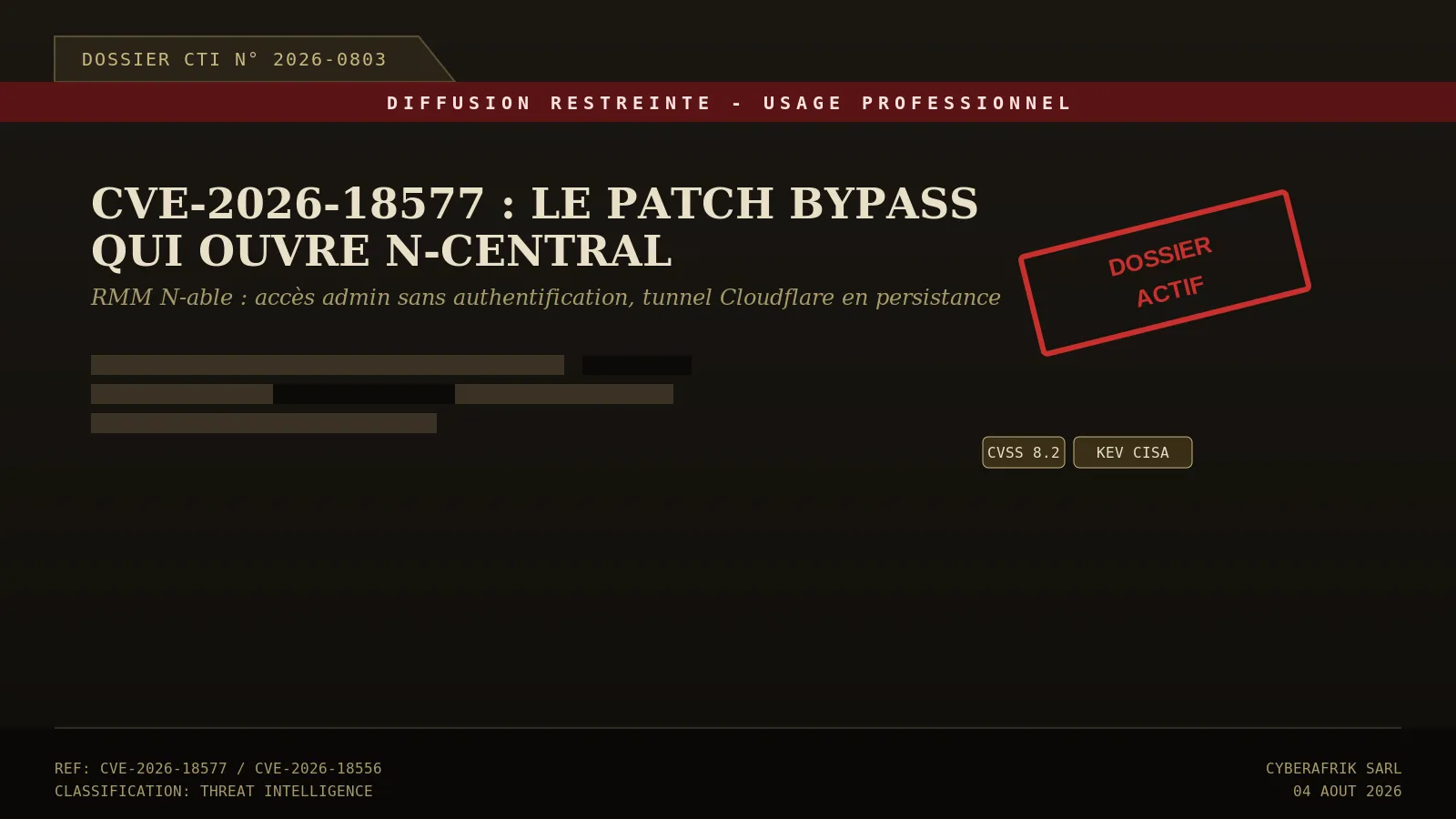 CVE-2026-18577 : le patch bypass qui transforme N-central en porte d'entrée vers tous les postes qu'il gère
