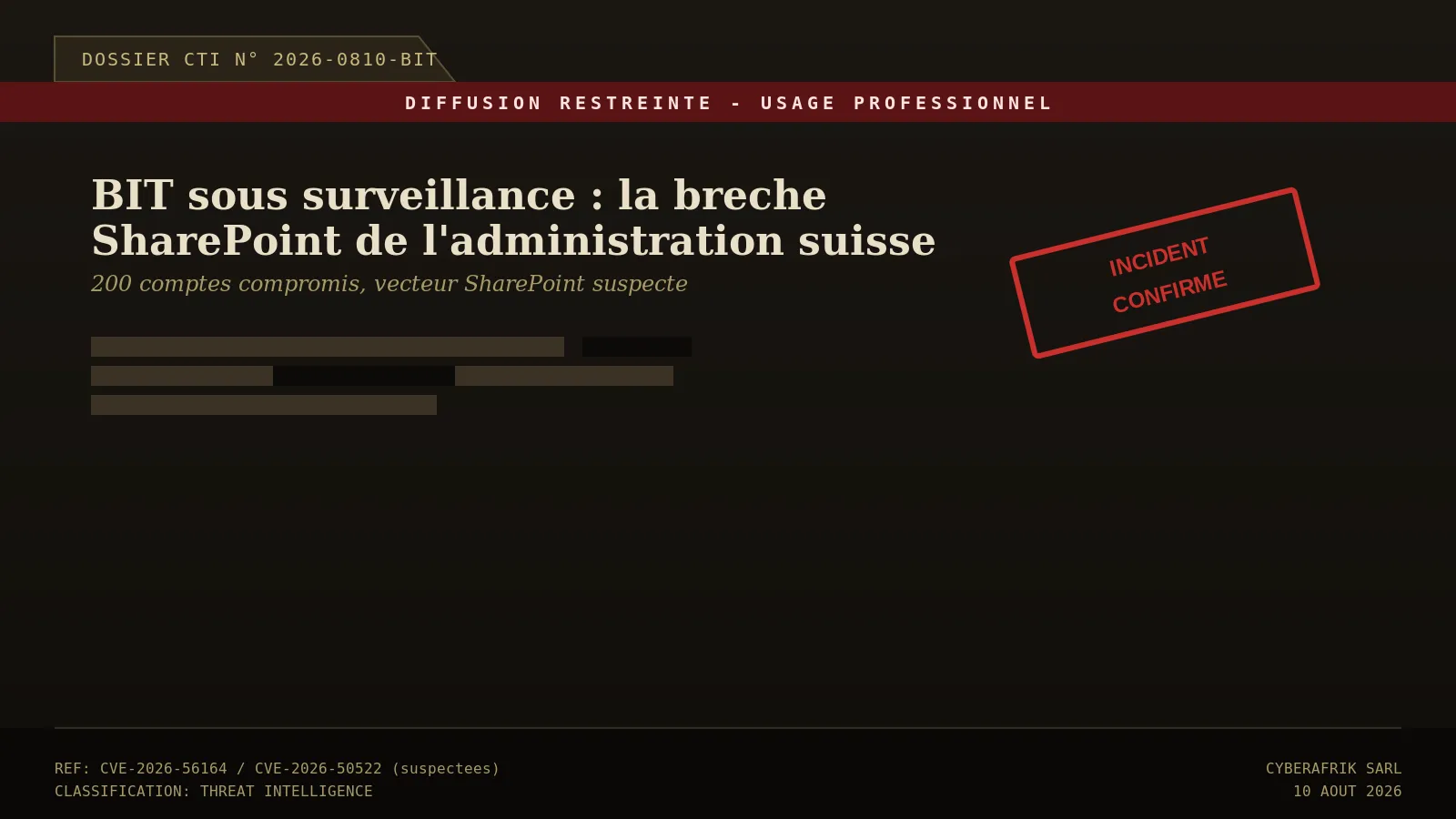 BIT sous surveillance : comment une brèche SharePoint a exposé 200 comptes de l'administration fédérale suisse